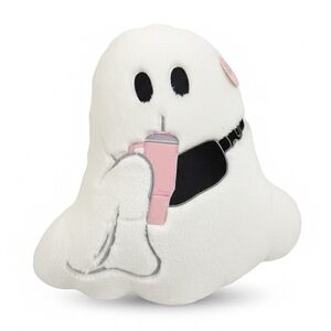 VIRAL Ghost Pillow w/ Pink Stanley Tumbler and Black Bag NWT